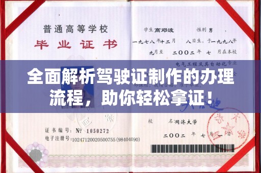 鹿城全面解析驾驶证制作的办理流程，助你轻松拿证！